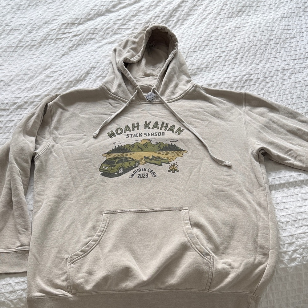 Beige Noah Kahan 'Stick Season' Graphic Pullover Hoodie
